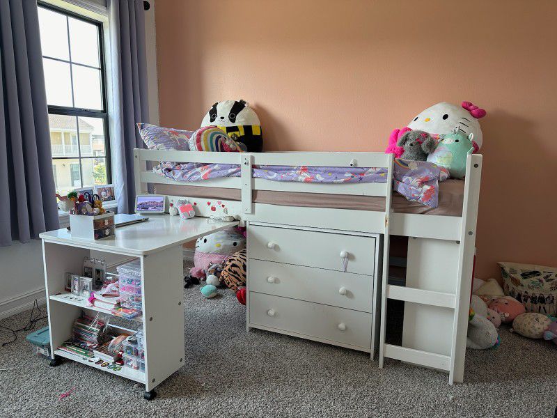 Kids Bed Wirh Storage With Mattress (Twin)