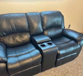 Black Leather Seat Recliner