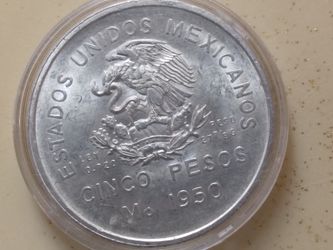 Sinco Pesos 1950 Del Ferrocarril MONEDAS De PLATA