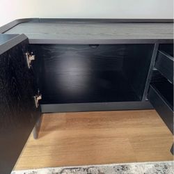 Modern Black Media Console / Storage Cabinet – Like New!