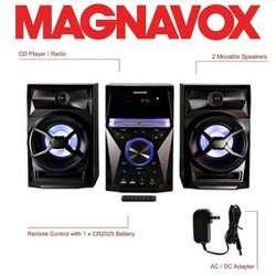 MAGNAVOX 3-PIECE CD SHELF STEREO SYSTEM