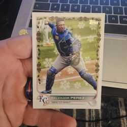 Salvador Perez Holiday Sleeve 2022 Topps Holiday Baseball Card 