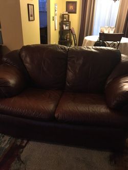 Leather loveseat