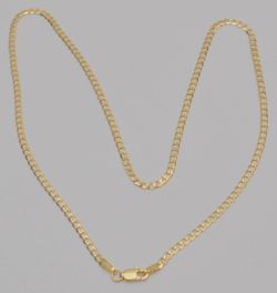 14K Yellow Gold Curb Link Chain Necklace 16" 3.7g Lobster Clasp