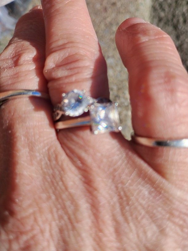 Sterling Silver Engagement Rings 