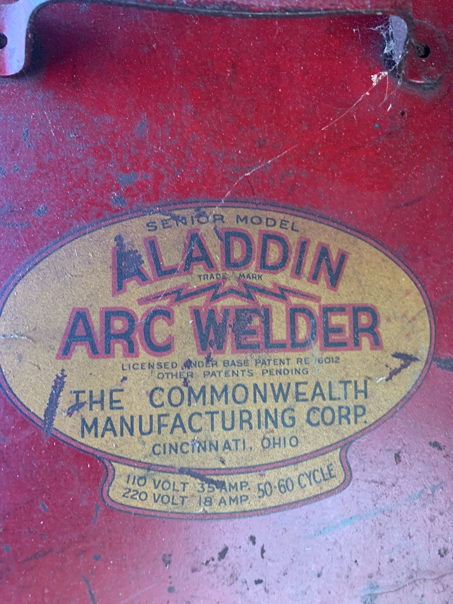 Rare 1937 commonwealth mfg corp aladdin arc welder