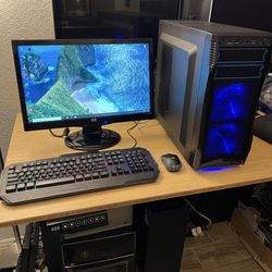 FAST Custom Built Gaming PC SETUP / 32GB RAM / Intel Core i7 CPU / RX 480 GPU / 240GB SSD + 500GB HDD / 20” Monitor / Keyboard & Mouse