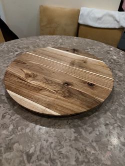 Round Wood Lazy Susan Turntable