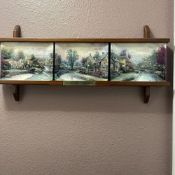 Thomas Kinkade Wall Decoration Set Of 3 Plates.