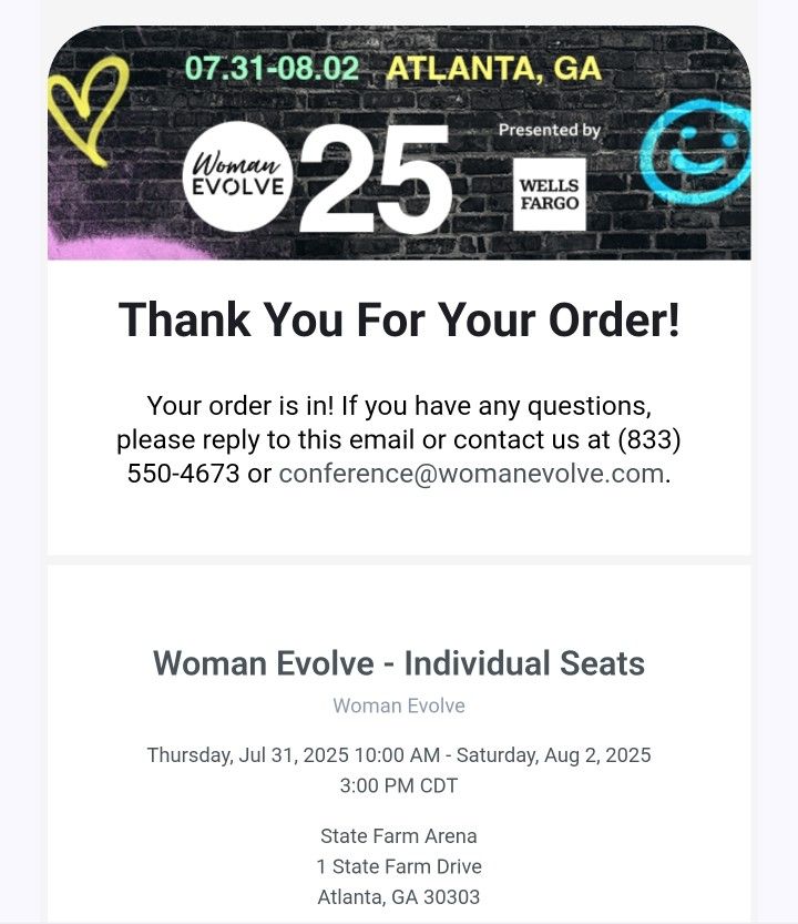 WOMAN EVOLVE 2025 TICKETS FOR SALE