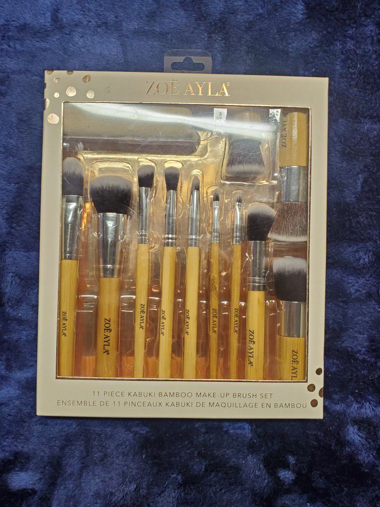 Zoe Ayla 11 Peice Bamboo Makeup Brush Set 
