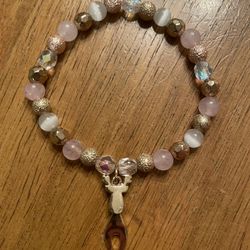 Pink Winter Reindeer Bracelet
