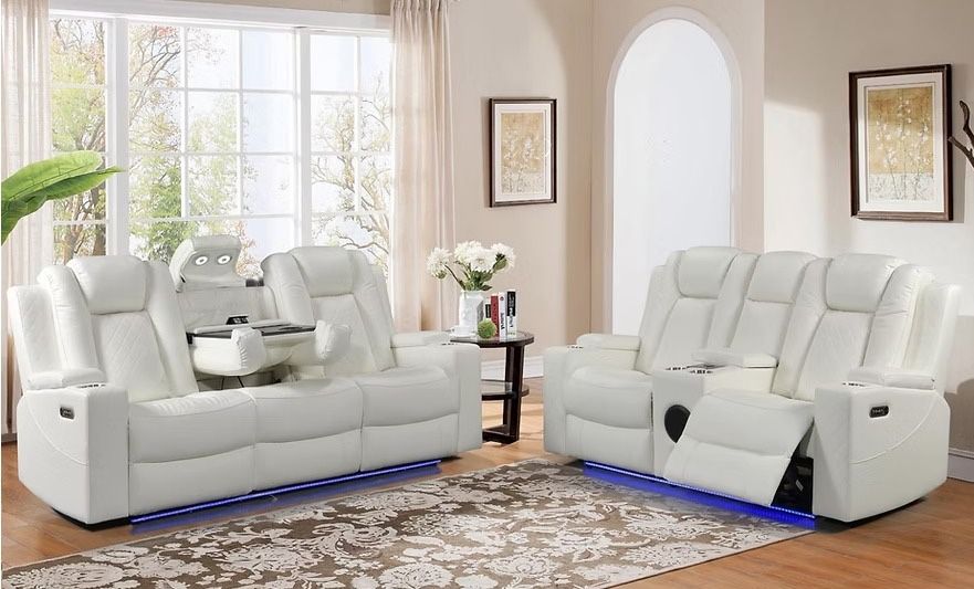 !!!!️ Super Mega Offer !!!!️ Reclining Sectional Sofa With LED Lights And Bluetooth Speakers. Ask For Pric