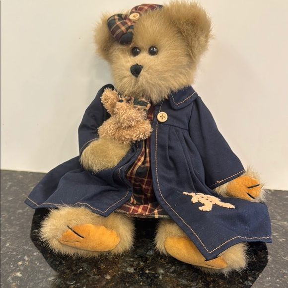 Bearington Collection Bear Blue and Brown Stuffed Animal Teddy Bear