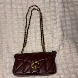 Brown quilted coach tabby 20