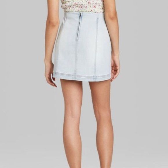 Wild Fable Seamed Denim Mini Skirt Sz 18