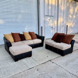 2-piece Sectional Couch & Ottoman
