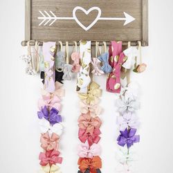 New Hair Bow Holder Adorable Organizer Rustic 