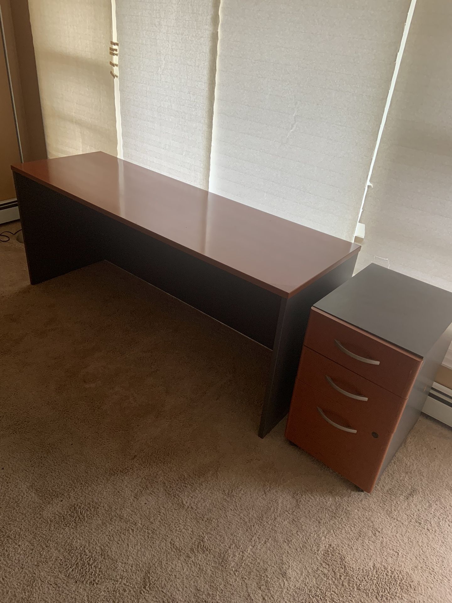 Office Desk with Filing Cabinet