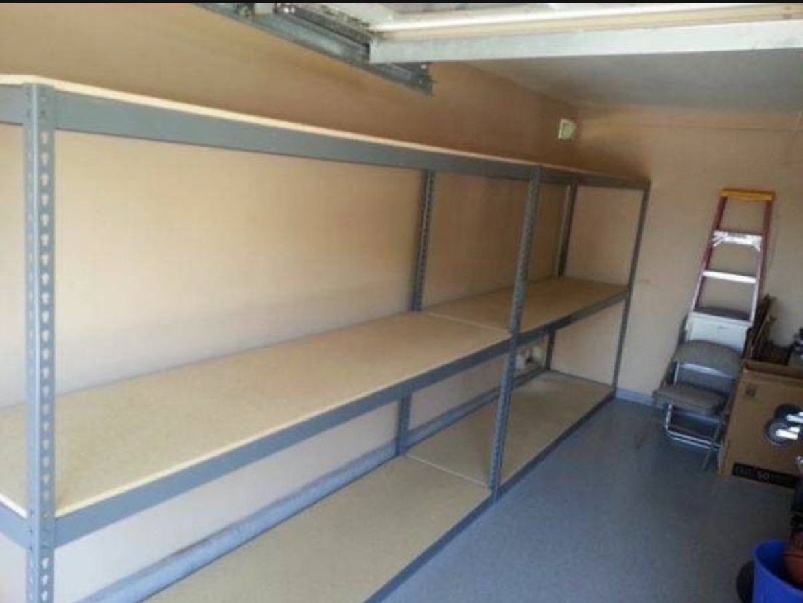 Industrial Warehouse Shelving 96 in W x 24 in D Boltless 3 Tier Steel Shleving Similar to Uline Stronger Than Homedepot And Lowes Delivery Available