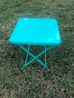Teal folding smaller table