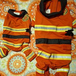 DOG FIREMAN OUTFITS- XS & M