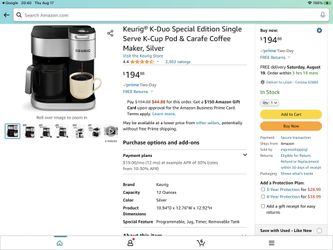 Keurig K-Duo Special Edition Single Serve K-Cup Pod & Carafe Coffee Maker, Silver