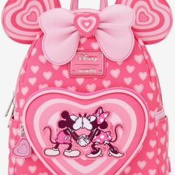Loungefly Mickey And Minnie Mouse Valentines Heart Backpack New With Tags 