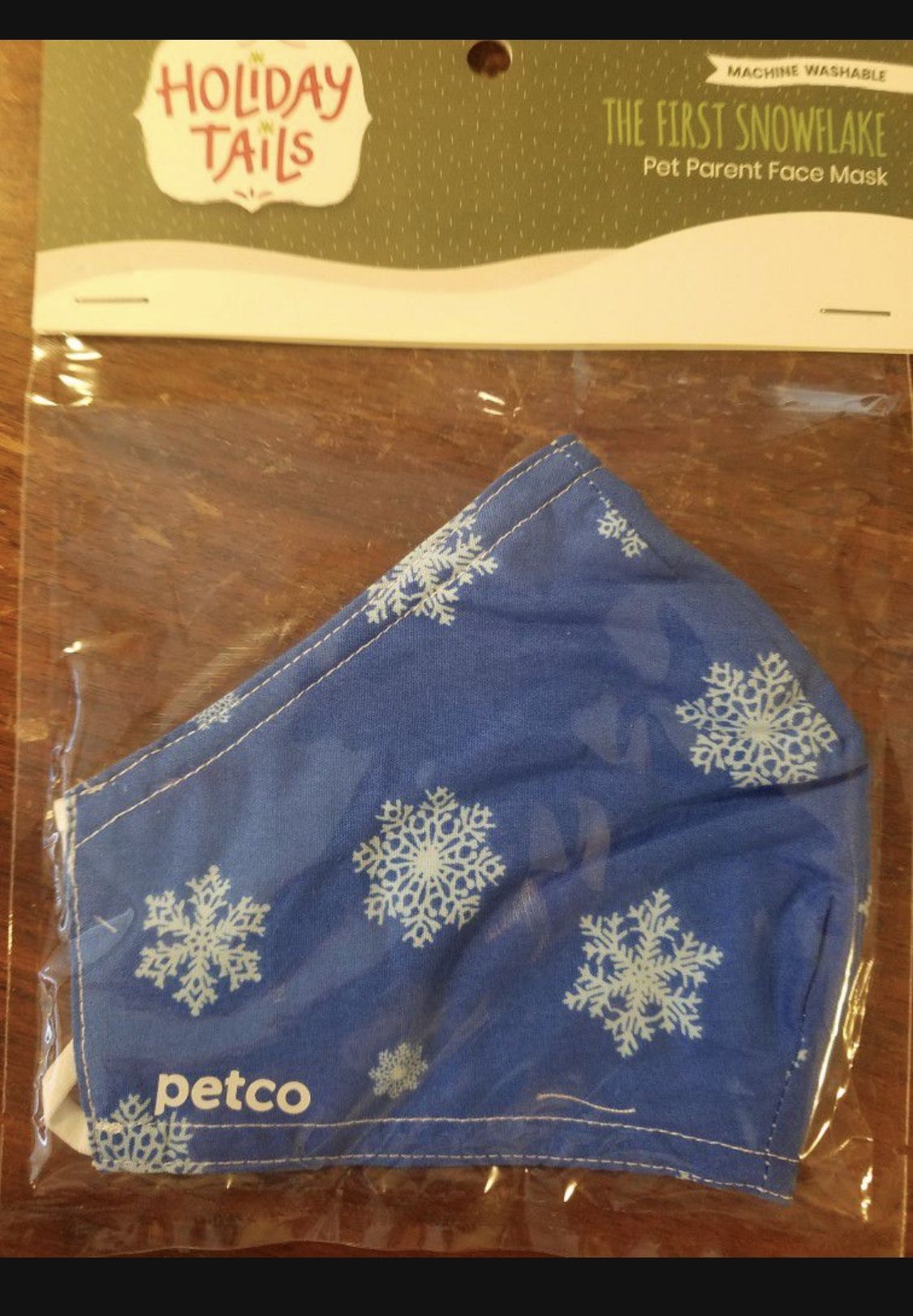 New Face Mask Cotton "Snowflakes" Washable Double Sided Size Adult can use all Winter long