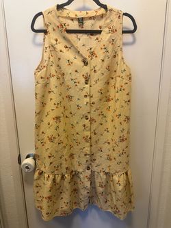 Floral Sleeveless Button Dress