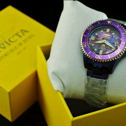 Invicta Purple Label Grand Diver 38mm Diamond Abalone Dial Stainless Steel Watch