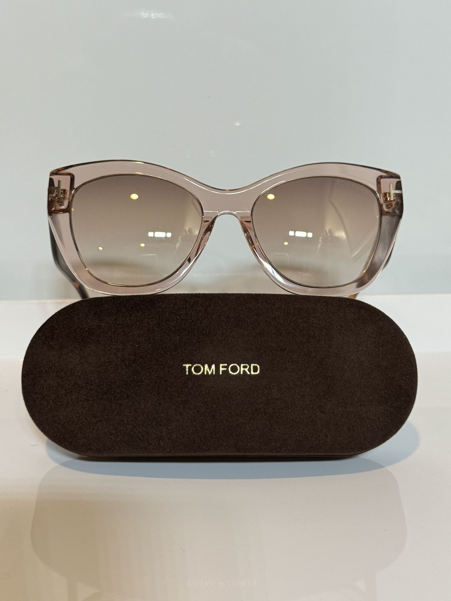 New Tom Ford 940 Crystal Pink Chunky Acetate Sunglasses 56mm