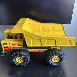 Vintage Mighty Tonka XMB-975 Metal Dump Truck 80's Yellow Turbo Diesel