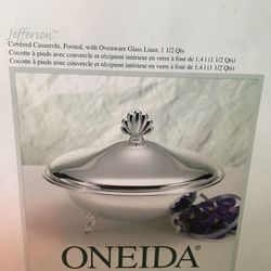 Jefferson Silver plate Oneida Covered Casserole dish