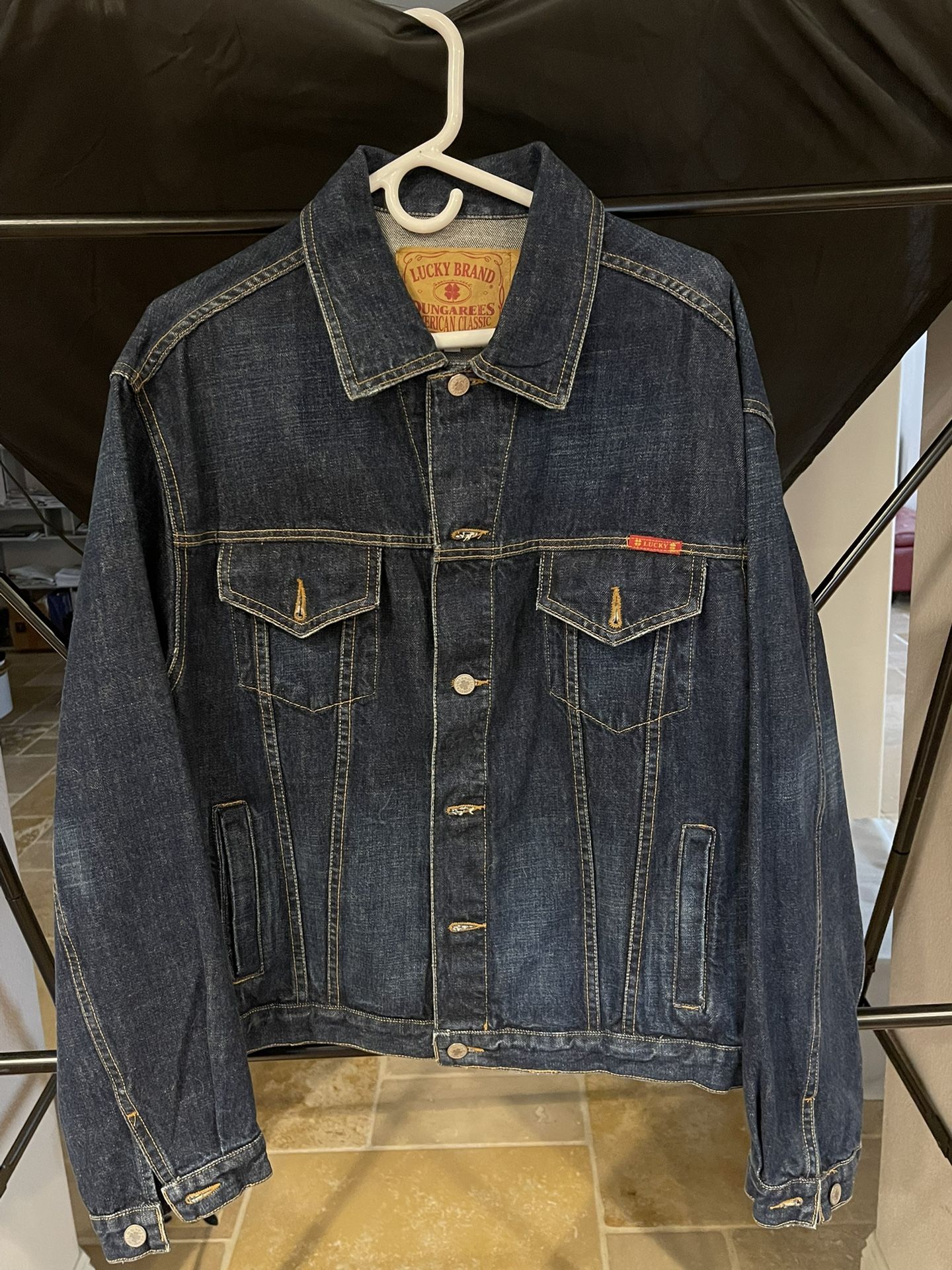Lucky Brand Jean Dungaree Jacket Made in USA