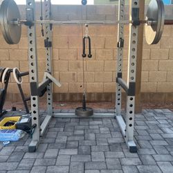 Squat Rack, Weights, Etc