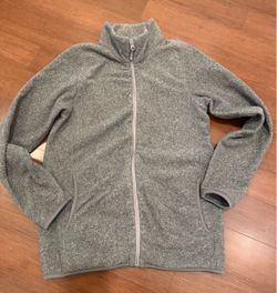 London Fog Gray Full-Zip Fleece Jacket