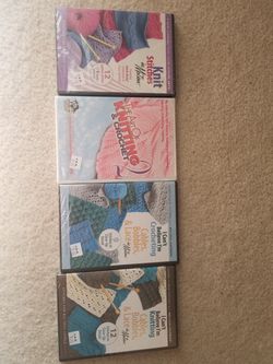 Unopened knitting and crochet DVDs