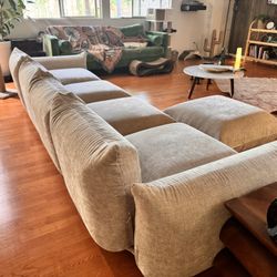 Hefty low-back Modular Sofa + Ottoman