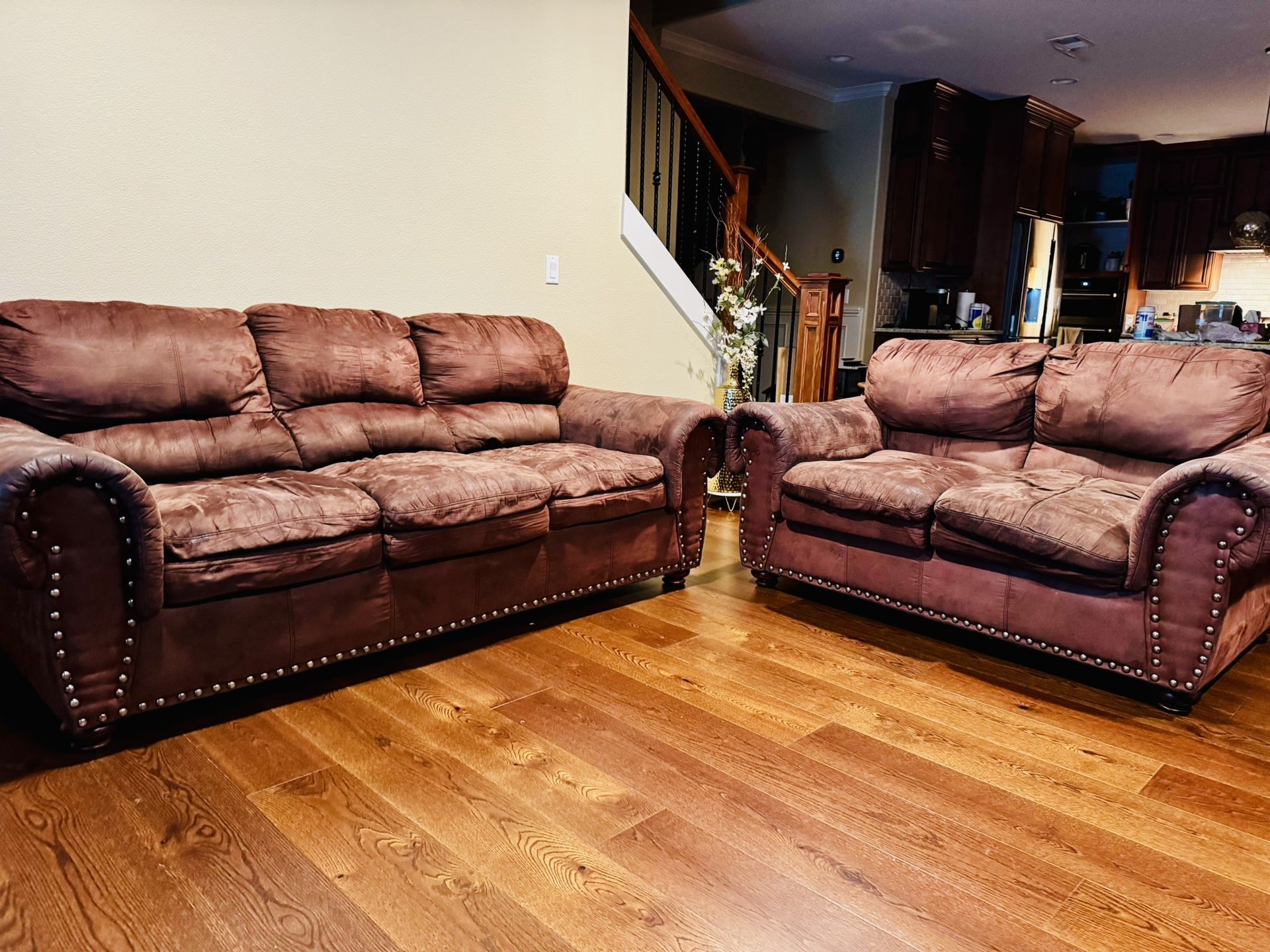 Moving Sale - Free Sofa & Love Seat ( Brown Color)