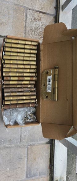 National 3.5" Satin Brass Door Hinges - Lot of 18 with screws