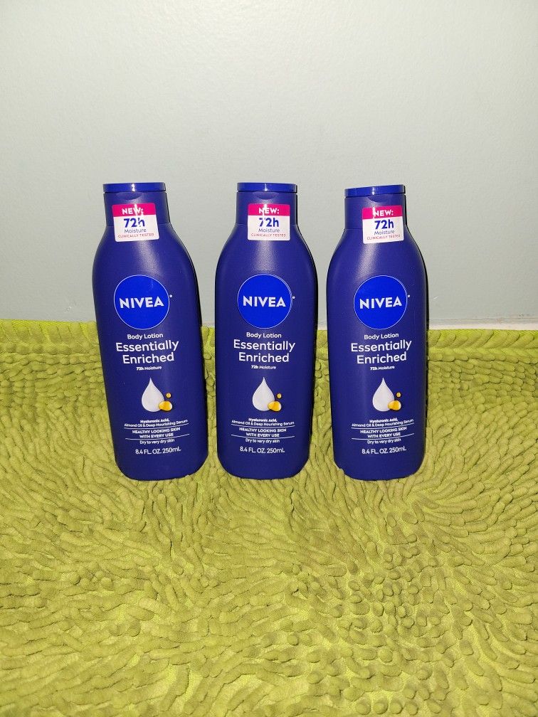 3 Nivea Body Lotion 8.4oz Essentially Enriched