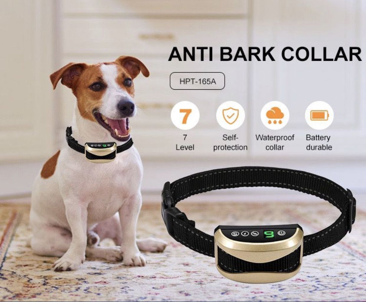 Dog Bark Collar Rechargeable Anti-Barking Training Collar Reflective Dog Collar