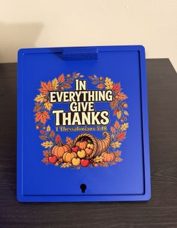 In Everything Give Thanks Plaque — Thanksgiving Fall Decor Sign with Easel Stand