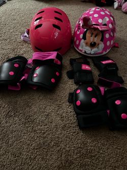 (Pads) Minnie Mouse helmet and pads