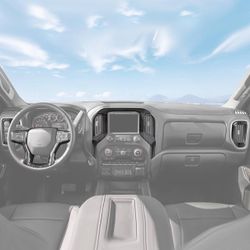 JeCar 15pcs Black Wood Grain Interior Trim Kit for 2019-2021 Chevrolet Chevy Silverado Interior Accessories