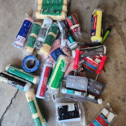 Large Collection Of Paint Rollers And Supplies