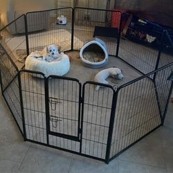 Brand New In Box 32" Tall 31" Wide Heavy Duty Dog Playpen 21ft Long Indoor Outdoor Portable RV Pet Fence Shapable Dog Gate Cage