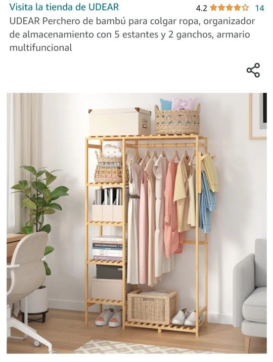 Bamboo Coat Rack For Hanging Clothes