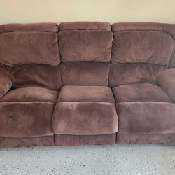Brown Couch W/2 Recliners
